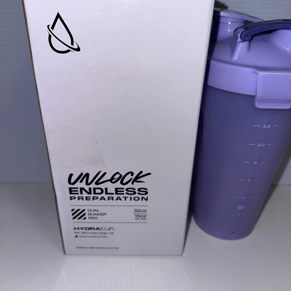 HYDRACUP Water Bottle Shaker One Size Purple NEW in Box Unisex Sports Equipment - Picture 6 of 8